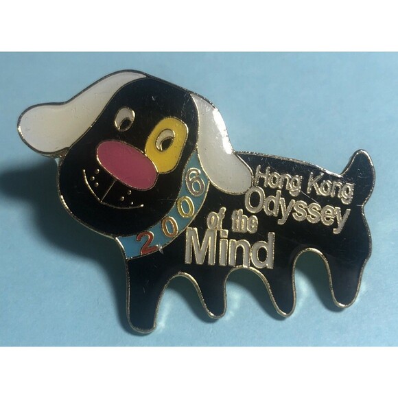 OM2006 - Odyssey of the Minds - Hong Kong -2 Black & White Puppy Pins - Picture 2 of 5